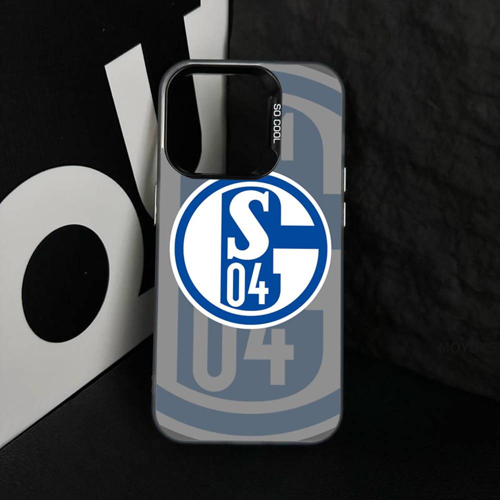 S-Schalke 04 матовый чехол для телефона для iPhone 17 16 15 14 Plus 13 12 11 Pro Max X Xs XR Серебристый Жесткий чехол