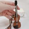 Leather Mini Violin Pendant Exquisite Bag Pendant Fashion Violin Keychain  Gift