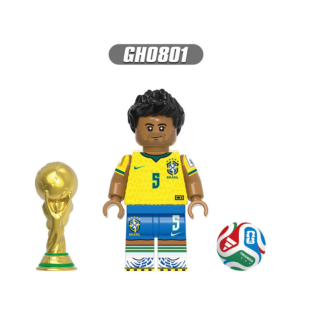 Football Series Puzzle Bagged Building Toy Figure OPP Bag Kids Creative Assembly Blocks Collectible Figurine