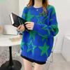 Autumn and Winter Women's Crew Neck Sweater Fashion Pentagram Jacquard Versatile Loose Wear Knitted Sweater