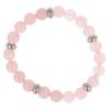 [R3104] - Pink 'Mineralia' Steel Bracelet (rose Quartz) - 8 Mm