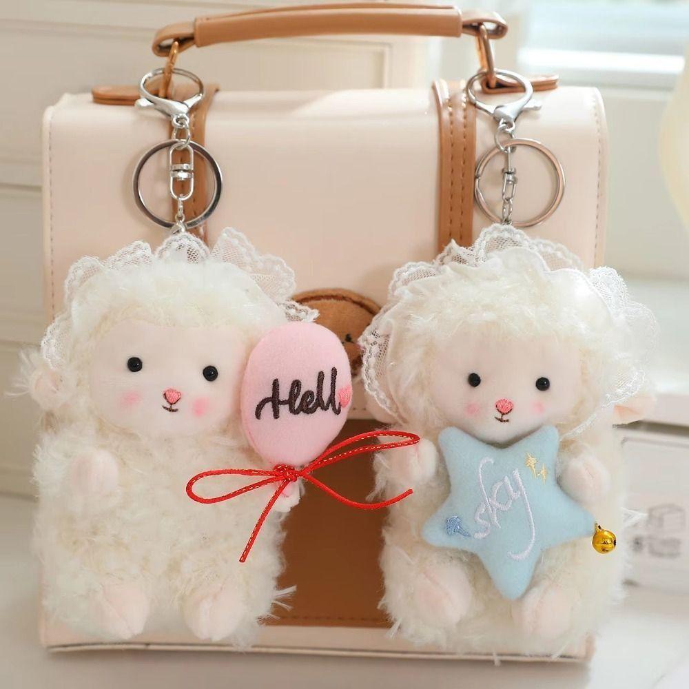 Soft Little Lamb Dolls Pendant Cute Fluffy Sheep Keyring Lovely Lamb Plush Keychain Gifts
