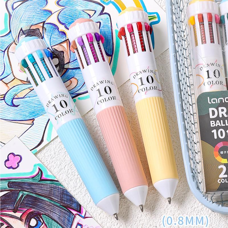 28-цветная шариковая ручка 0,8 мм с мягким грипом, нажимная многоцветная ручка для письма, для рисования, школьные принадлежности, канцелярские товары