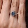 Кольцо с натуральным лабрадором, синим ярким драгоценным камнем, дизайнерское кольцо ручной работы, эффектное кольцо, серебро 925 пробы, кольцо в стиле бохо