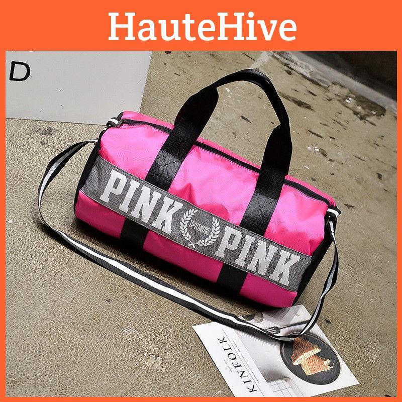 Розовая холщовая сумка-даффл Victoria's Pink для йоги с вневременным дизайном для школы и спортзала