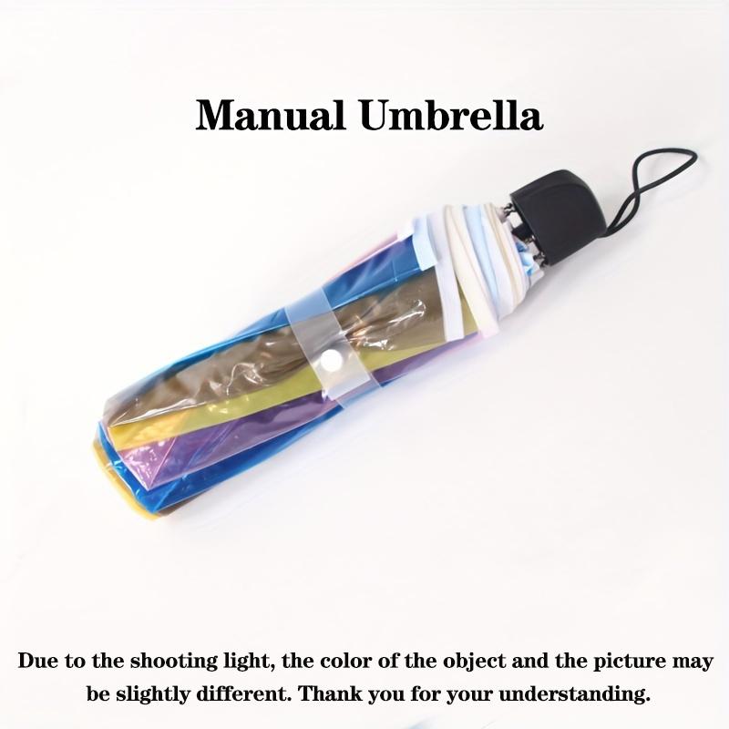 Umbrella Colorful Transparent Automatic Umbrella Travel Lightweight Folding Umbrella Wind and Rain Resistant Three Fold Umbrella