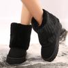 Winter Long Tube Women's Fur Integrated Snow Boots Short Hair Fluffy Flat-bottomed Tube Warm Snow Cotton Shoes Warm