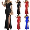 Women's Fashionable Evening Gown: Strapless, Slit, Fitted Waist, Bodycon Dress