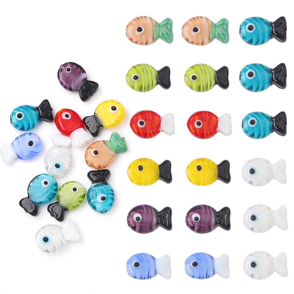 1 шт., ручная роспись, глазурованные бусины в форме рыбы, стеклянные подвески для DIY, ожерелье, браслет, серьги, изготовление ювелирных изделий, аксессуары для рукоделия