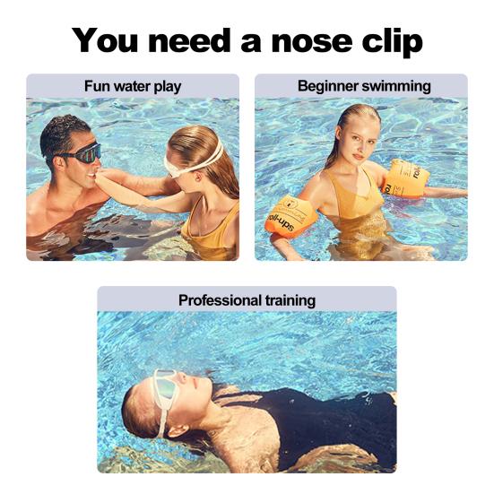 Swimming Nose Clip Non-slip WaterProof with Storage Box Anti-choking Water Silicone Kids Adults Swimming Nose Clip Swim Supply
