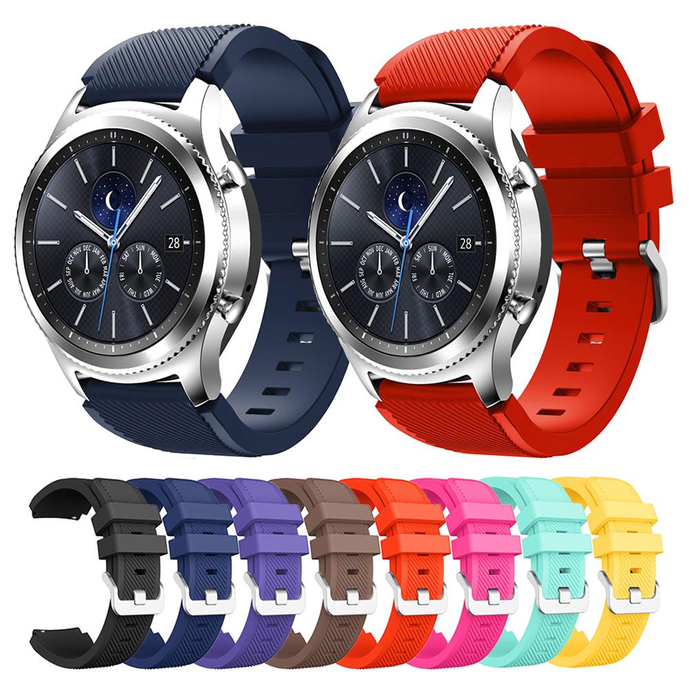 Силиконовый ремешок для часов 22 мм для Samsung Galaxy Watch 46 мм Gear S3, сменный ремешок для часов Galaxy Watch 3 45 мм