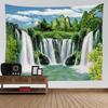 Natural Landscape Tapestry Mountain Waterfall Bird Day Flower Wall Hanging Home Wall Decoration Background Wall Tapestry