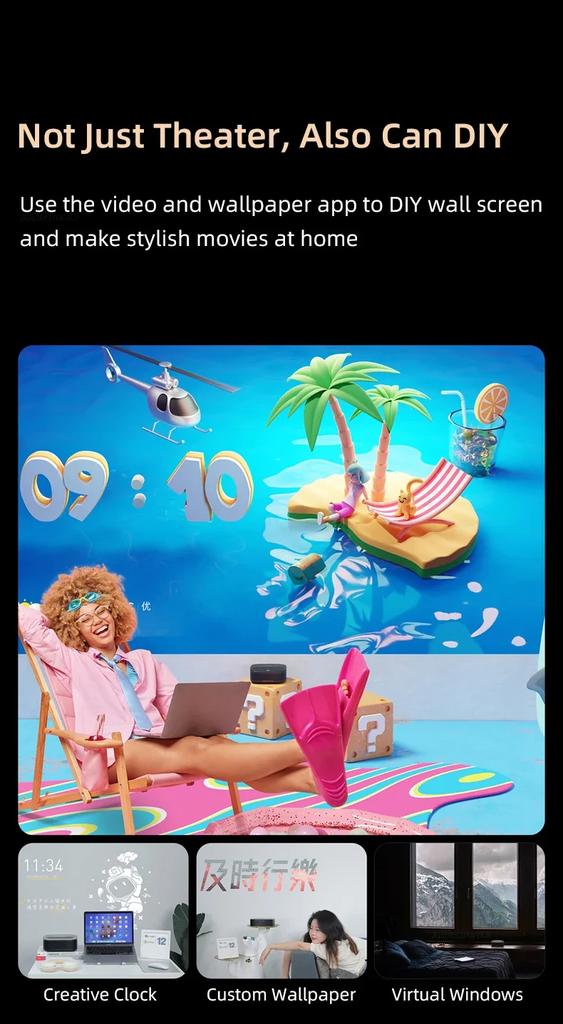 Dangbei U1 1080P Laser Projector Ultra Short Throw 1250ANSI Lumens Cinema Support 4K Video TV Smart MEMC HDR Video Beamer