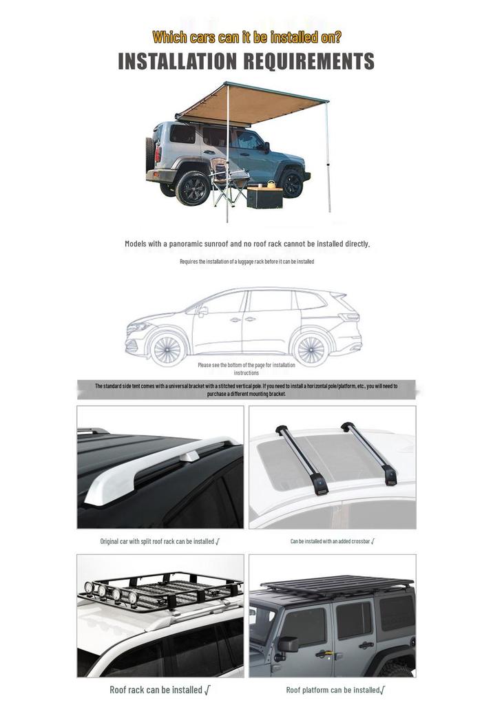 Водонепроницаемый выдвижной автомобильный тент на крышу: Алюминиевый сплав с защитой от солнца для кемпинга на открытом воздухе