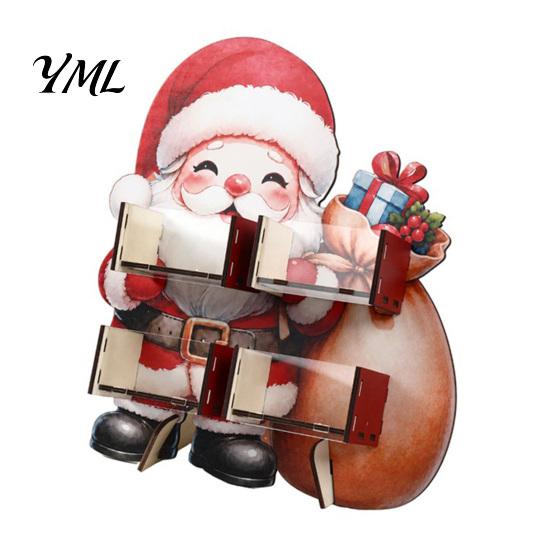 Multi Layer Candy Storage Container Christmas Tree Wooden Display Stand, Acrylic Drawer Organizer for Clear Sweets Party Dessert Table, Holiday Treat