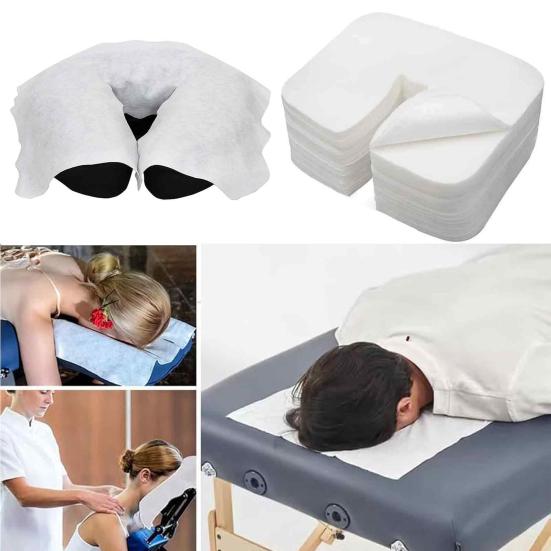 100Pcs Face Cradle Cover Disposable Massage Headrest Non-woven Cover Soft Portable Massage