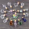 5PCS Clear Wishing Bottle Pendants Empty Corks Glass Hand-Blown Vial Necklace