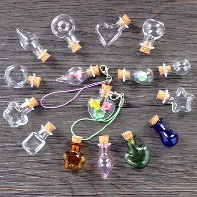 5 шт. Подвески DIY Стеклянные украшения для дома Флакон для хранения Мини-бутылка желаний Подарки Пробковые бутылки Ювелирные изделия Образцы банок Пустые