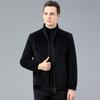 Зимнее кашемировое пальто для мужчин среднего возраста, теплое и утолщенное шерстяное пальто средней длины для пап среднего возраста