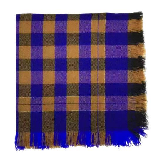 Шерстяной квадратный шарф с кисточками, клетчатый узор, женский вязаный шарф, универсальный головной платок для повседневной носки на улице