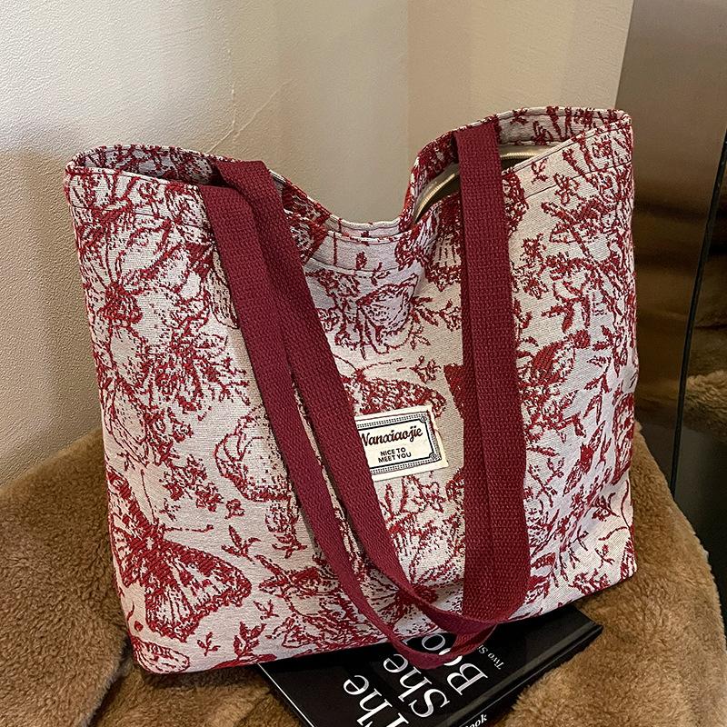 Вместительная одноплечевая сумка для женщин Новая холщовая сумка для женщин Ins Универсальная сумка-тоут для покупок и поездок на работу для женщин