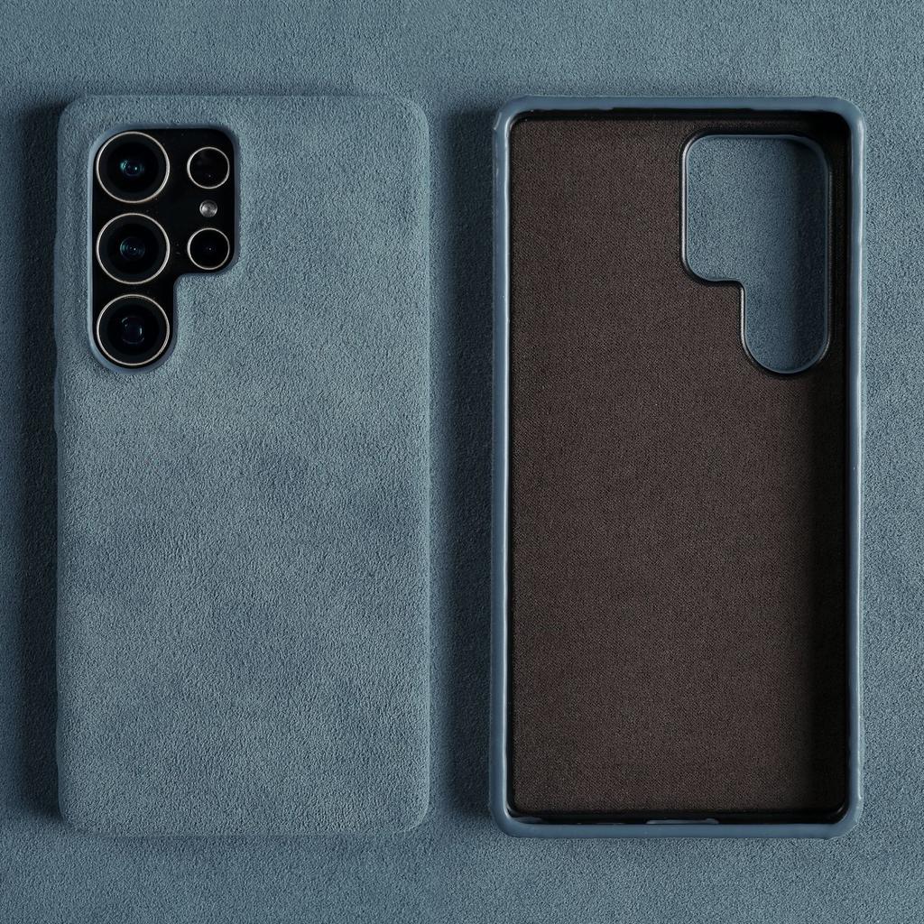 Магнитный чехол из замши Алькантара для Samsung Galaxy S25 Ultra S24 Plus S23 S22 S21 FE, всесторонний, с поддержкой беспроводной зарядки