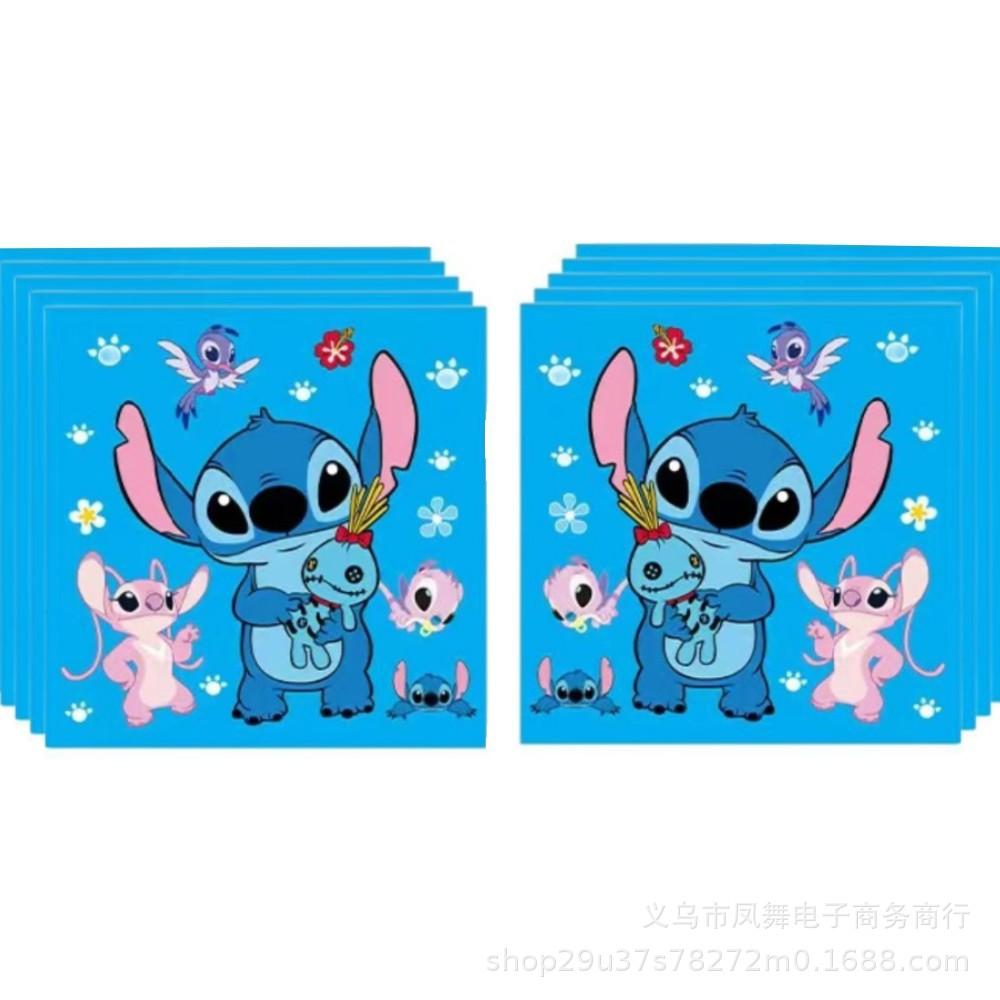 Пятнистый Синий Стич Украшения для Вечеринки Синяя Звезда Детская Бумажная Тарелка Бумажный Стакан Флаг Коробка для Конфет