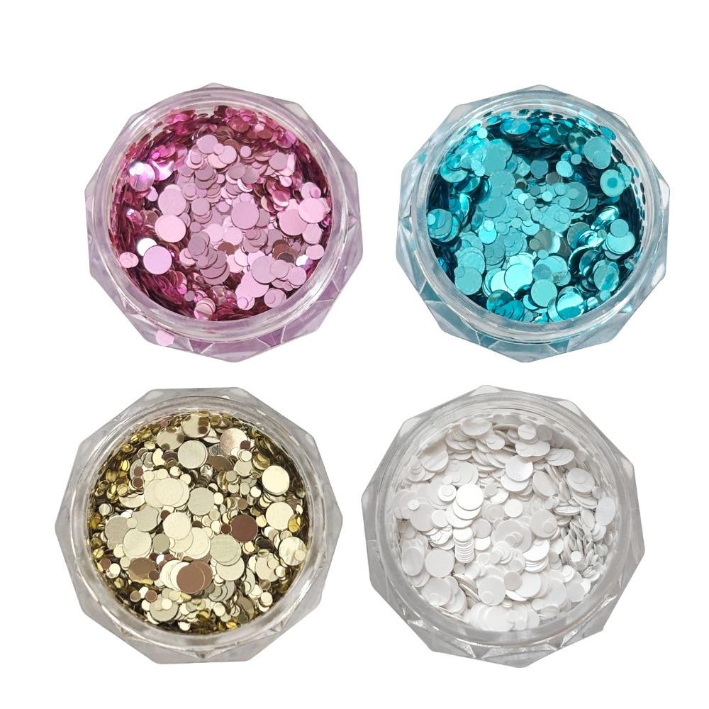 Mini Round Polka Dot Glitter Nail Art Decorations DIY Round Sequined Patchwork Nail Art  Salon Use