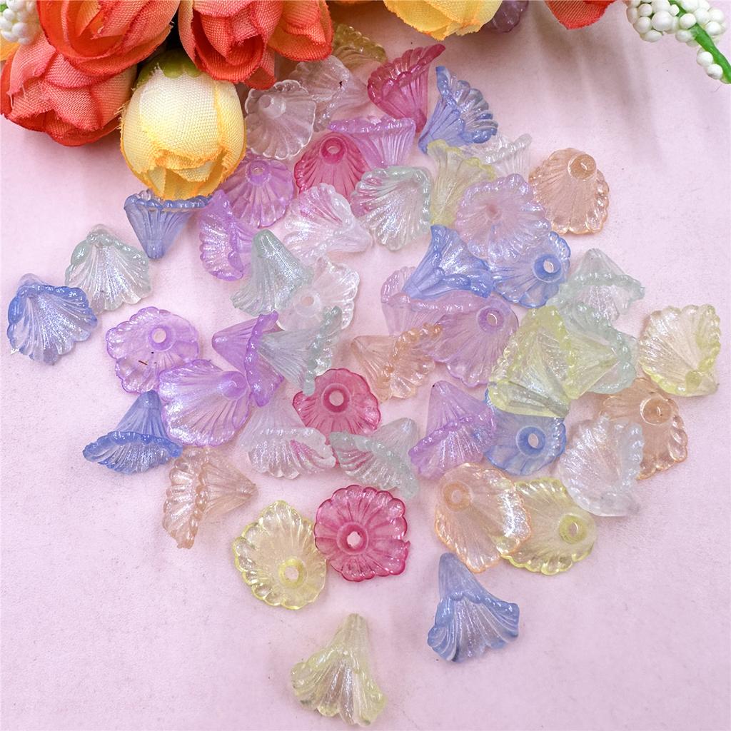 Acrylic 9Colors Loose Beads Morning Glory DIY Earrings Jewelry Making Bracelets 14.3*10mm 200PCS Necklace Jewelry Accessories