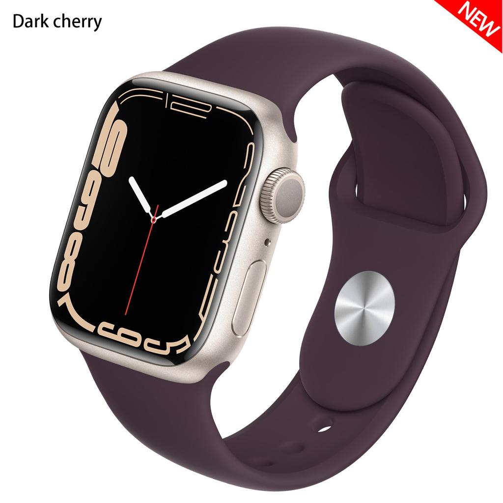 Силиконовый ремешок для Apple Watch Band 41 мм, 44 мм, 38 мм, 45 мм, 40 мм, 42 мм, дышащий ремешок для часов, браслет iWatch series 7, 6, 5, 4, 3, 2, 1