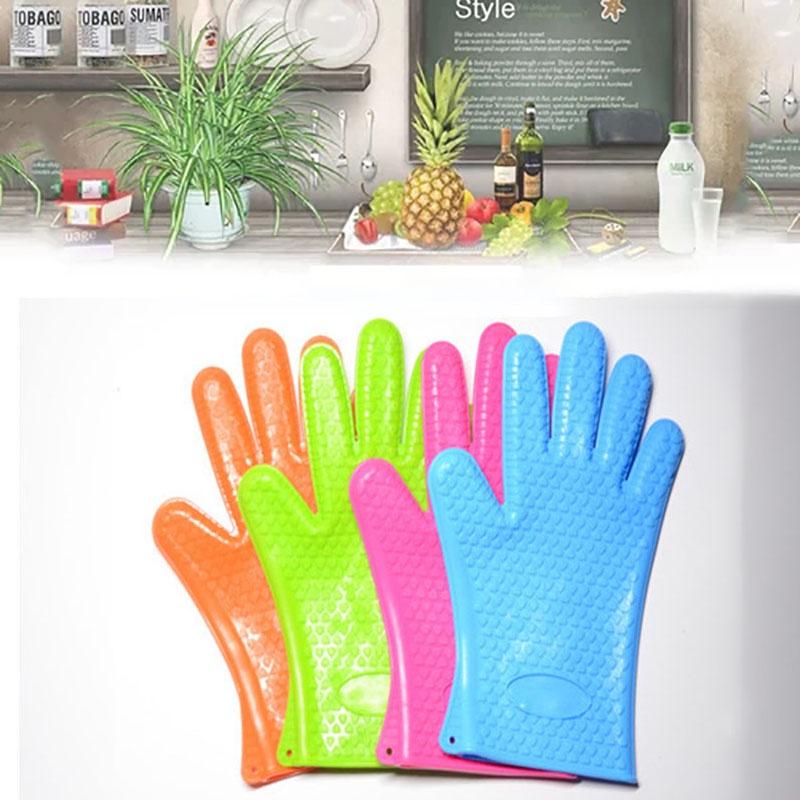 Кухонные силиконовые термостойкие перчатки премиум-качества для безопасного приготовления на барбекю и в духовке