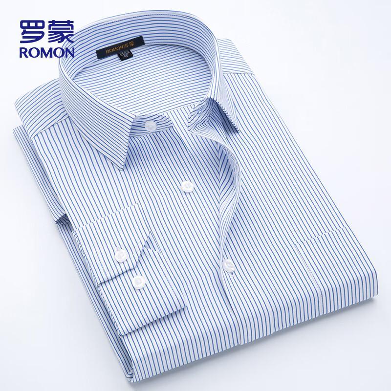 ROMON Мужская рубашка в полоску с длинным рукавом в стиле business casual