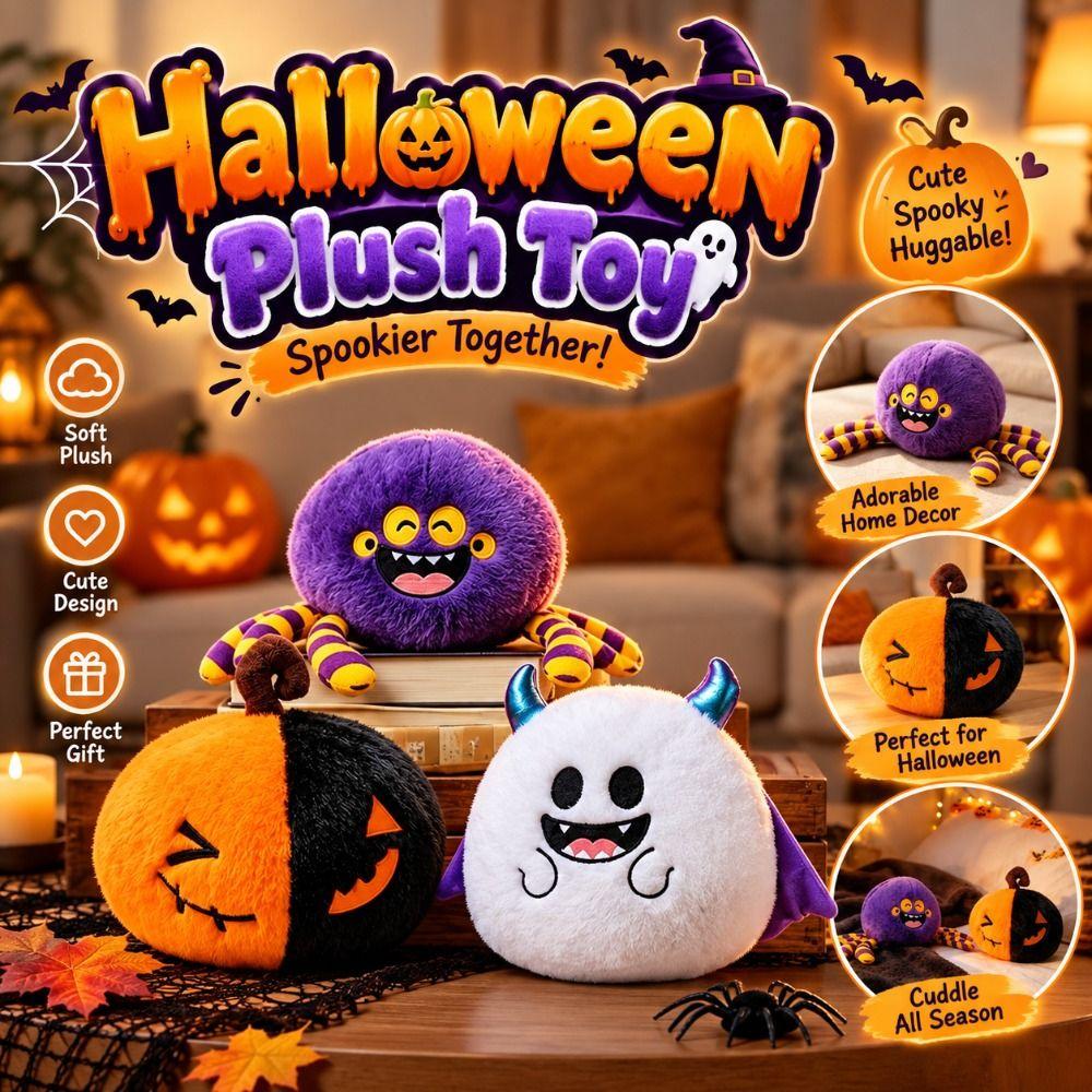 Ghost Halloween Plush Toy Spider Legs Decorative Plush Toy New Stuffed Halloween Doll Holiday Gift