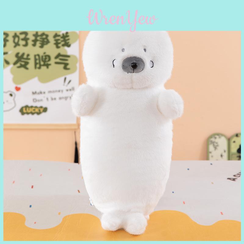 Cute Animal Plush Seal Cushion With Hat And Fish Design For Kids Sleep And Play