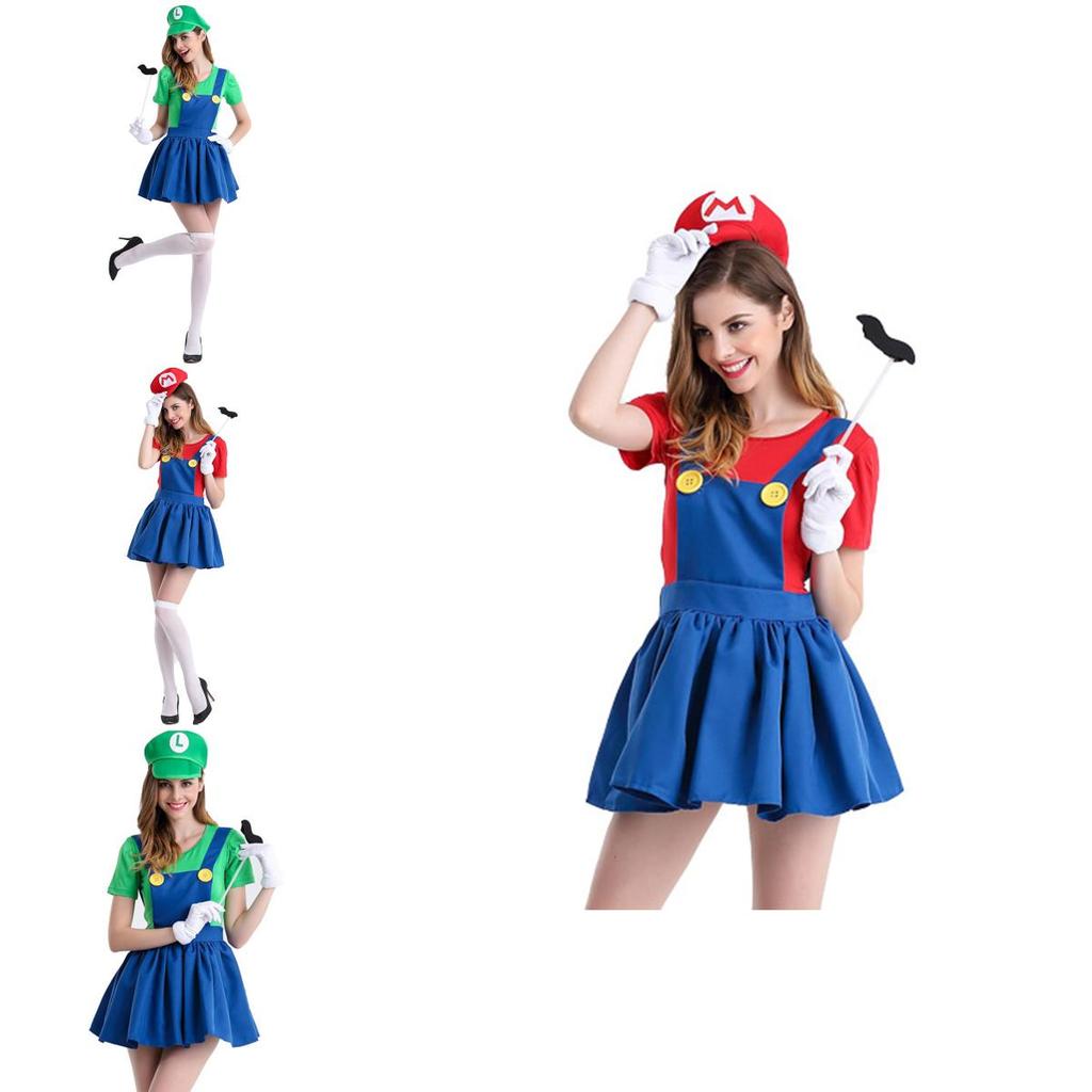 Непревзойденный женский костюм Луиджи из Super Mario Bros с превосходным качеством изготовления