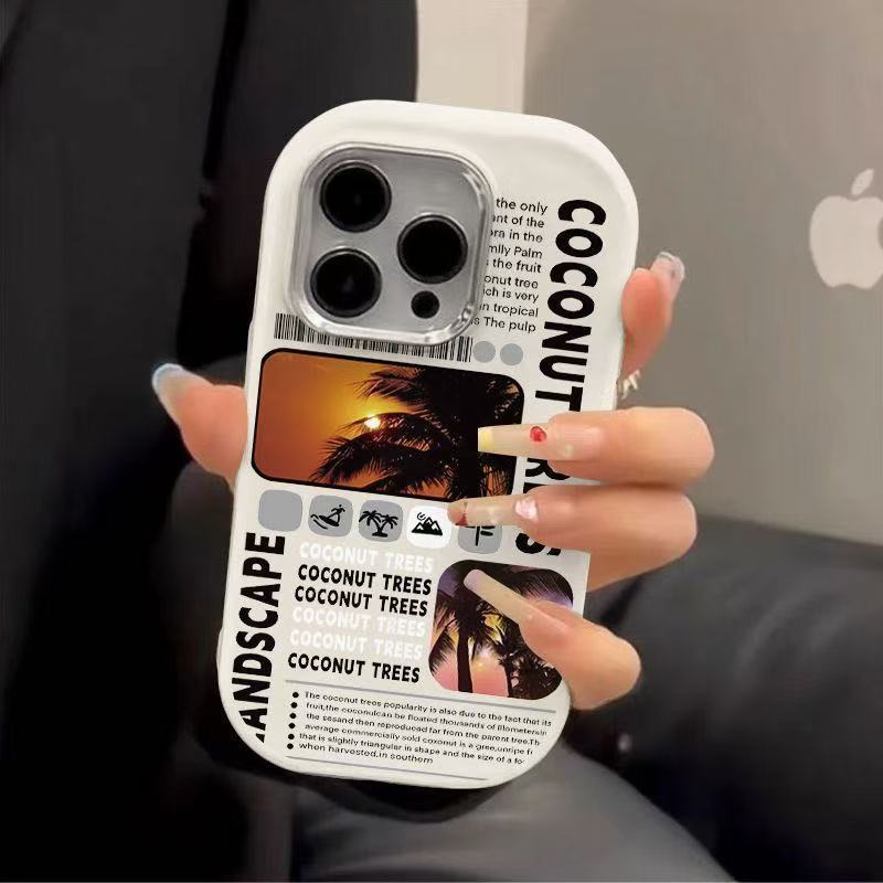 Кокосовая пальма 15pro Подходит для 16promax Чехол для iPhone iPhone 14 Индивидуальность 13mini Европа и Америка