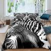 3D Комплект пододеяльника с принтом зебры Комплект постельного белья Набор из трех предметов