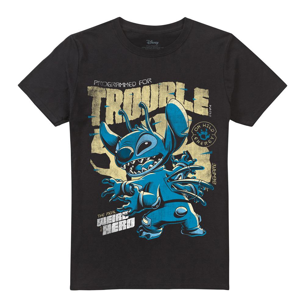 Lilo & Stitch Unisex Adult Trouble Comic T-Shirt