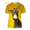 Harajuku New Product Creative Cute Donkey 3D Printing Short Sleeve Unisex Personality Fun Round Neck Top Casual T-shirt