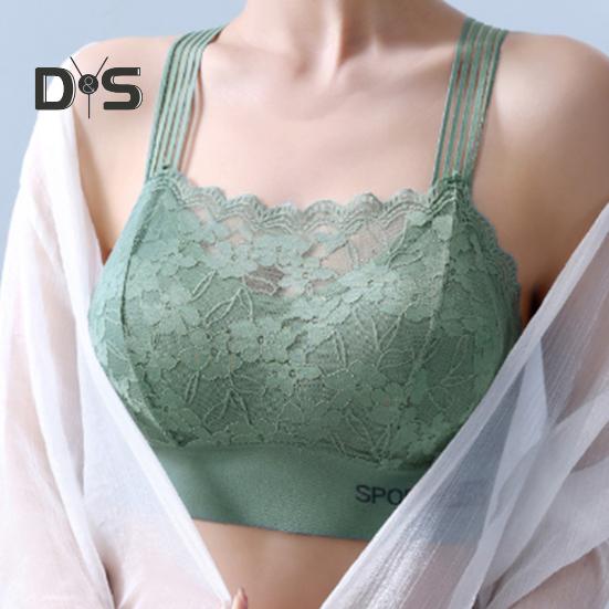 Женский бюстгальтер с широкими бретелями, ажурный цветочный узор, кружевной бесшовный бандо, защита от воздействия, максимальный комфорт, ударопрочный, с эффектом пуш-ап, без зацепления, беспроводной