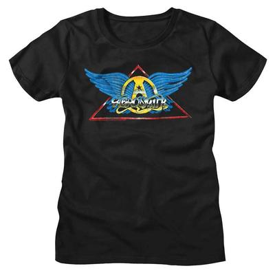 Aerosmith Chrome Winged Logo Women's T Shirt