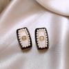 Серебряные игольчатые модные высококачественные серьги с бриллиантами Sense, черные серьги Niche Versatile Temperament, легкие роскошные высококачественные серьги