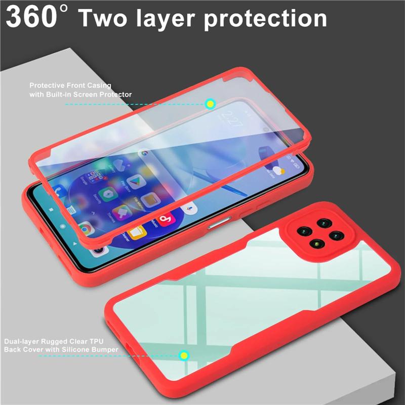 A55 A35 A25 A15 A05S чехол 360 двусторонние прозрачные чехлы для телефонов для Samsung Galaxy A05 A05S A15 A25 A35 A55 5G S24 Ultra Plus крышка экрана объектива камеры