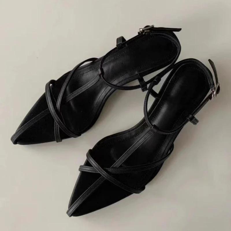 Модные женские сандалии Летняя новая мода Узкий ремешок Женские гладиаторские туфли Тонкий низкий каблук Ремешок на щиколотке Платье Вечерние туфли