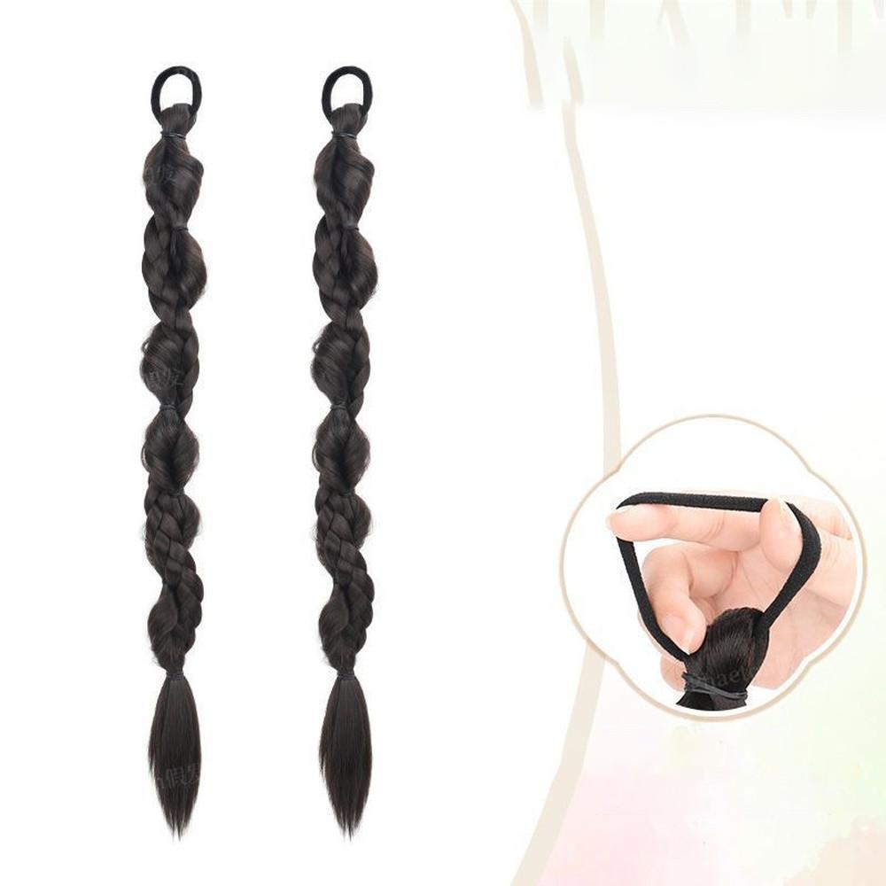 70см Парик-хвост в китайском стиле из синтетических плетеных волос для женщин, длинный, двойной скрученный, боксерские косы, наращивание волос