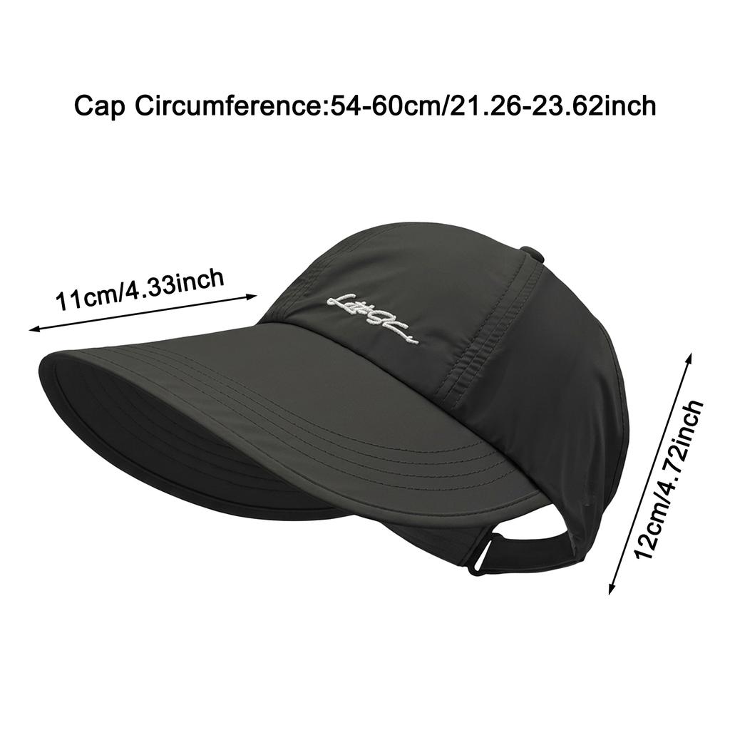 Women's Sun Protect Hat With Wide Brim And Ponytail Opening For Outdoor Activities