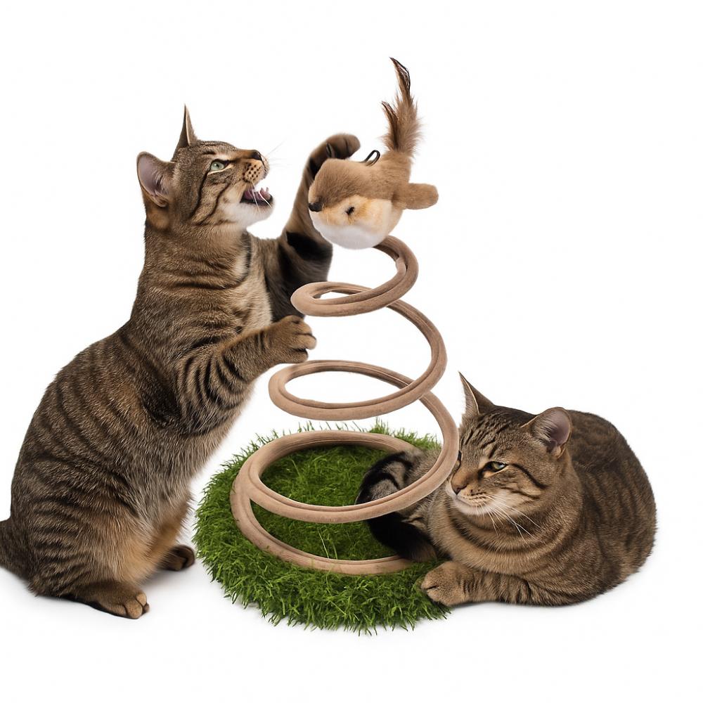 Creative Cat Scratching Tray Plush Sparrow Interactive Cat Toy Cat Spring Toy  Indoor Play