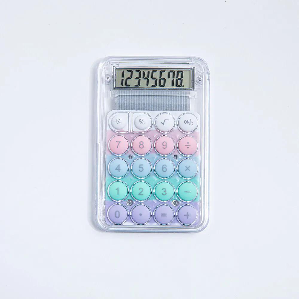 Калькулятор для студентов, симпатичный, дорогой калькулятор, небольшой портативный, прозрачный, конфетного цвета калькулятор