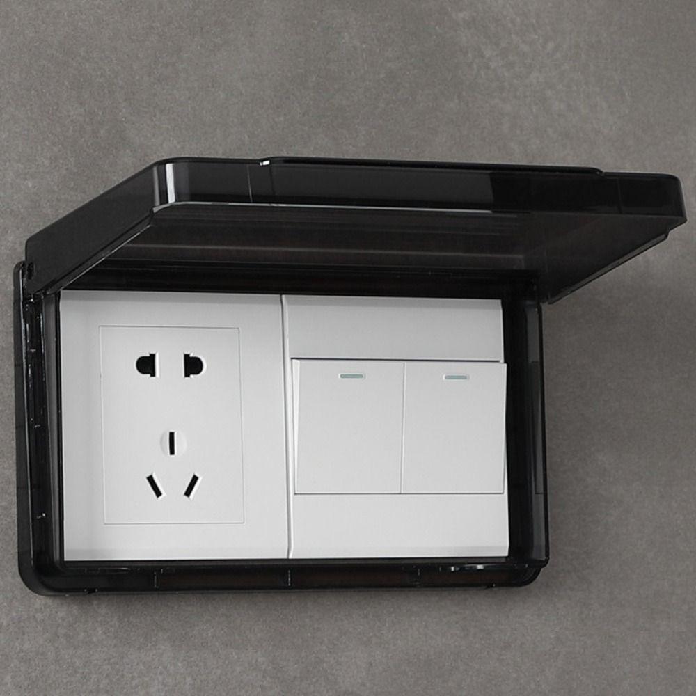 Настенная розетка Водонепроницаемая коробка Пластиковая защита Розетка Электрическая вилка Крышка Стена