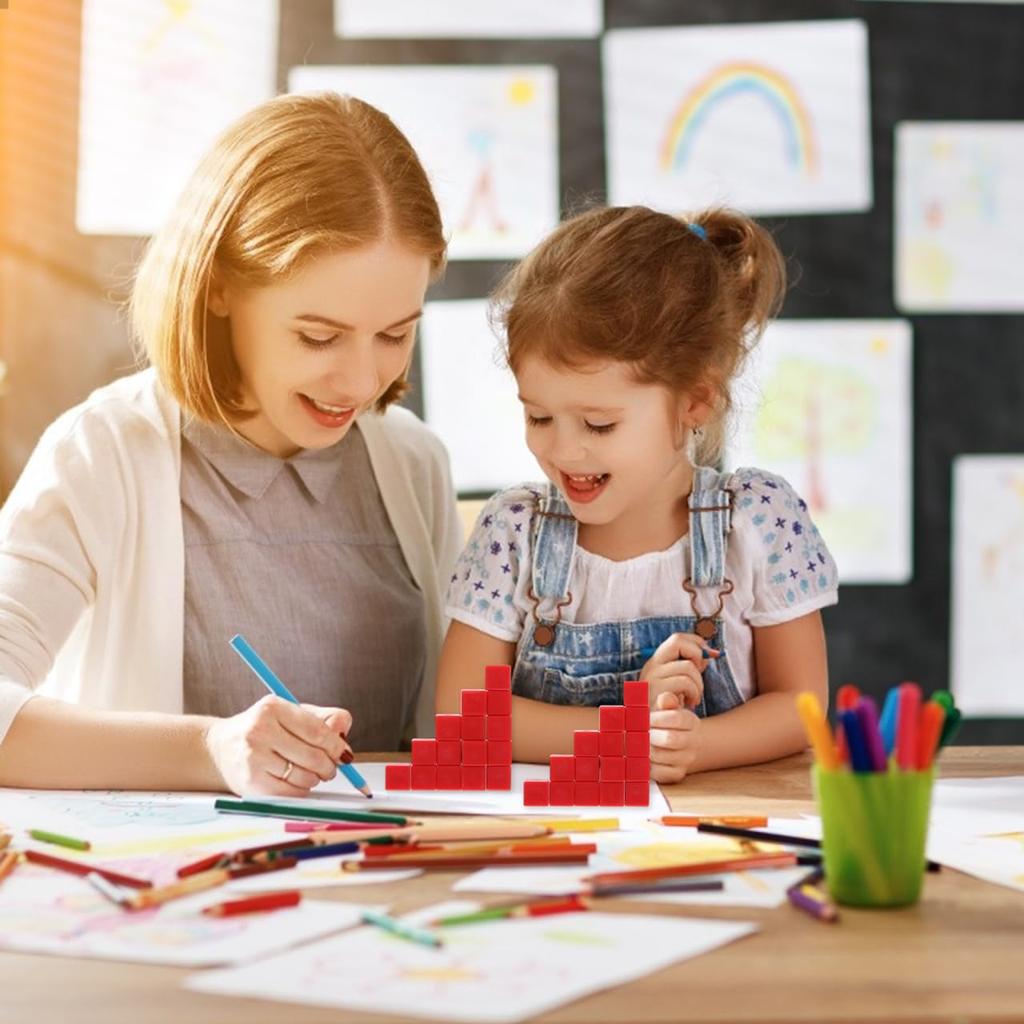 Alasum 200 Pieces Cube Blocks for Kids, Geometry Game Tiles, Toys, Fidget Pens, Square Blocks, Plastic Craft Cubes